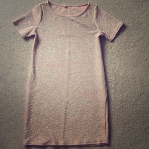 Pink metallic maternity dress